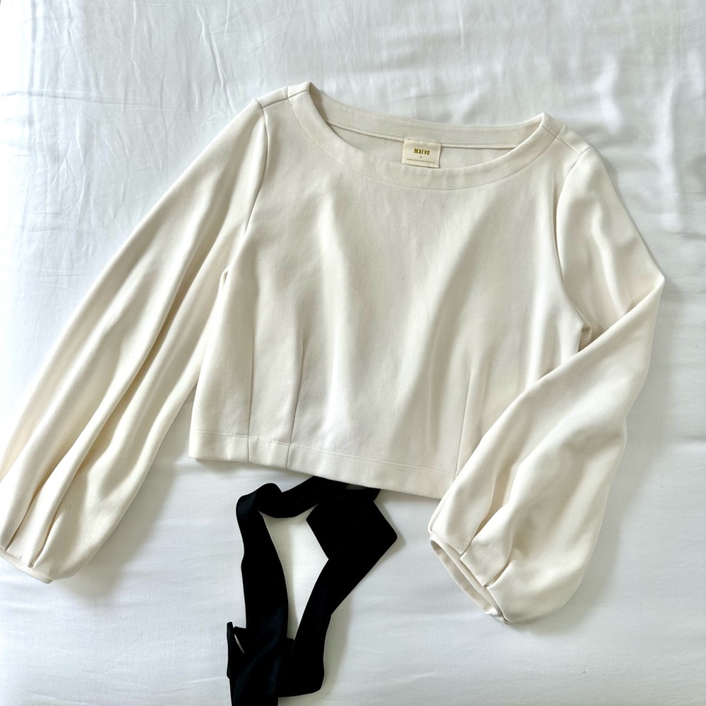 Maeve Anthropologie Tie-Back Ponte Pullover